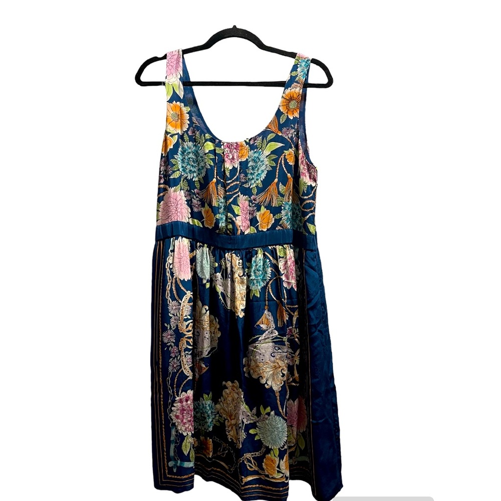 Moulinette Soeurs Colorful Carousel Silk Midi Dress S